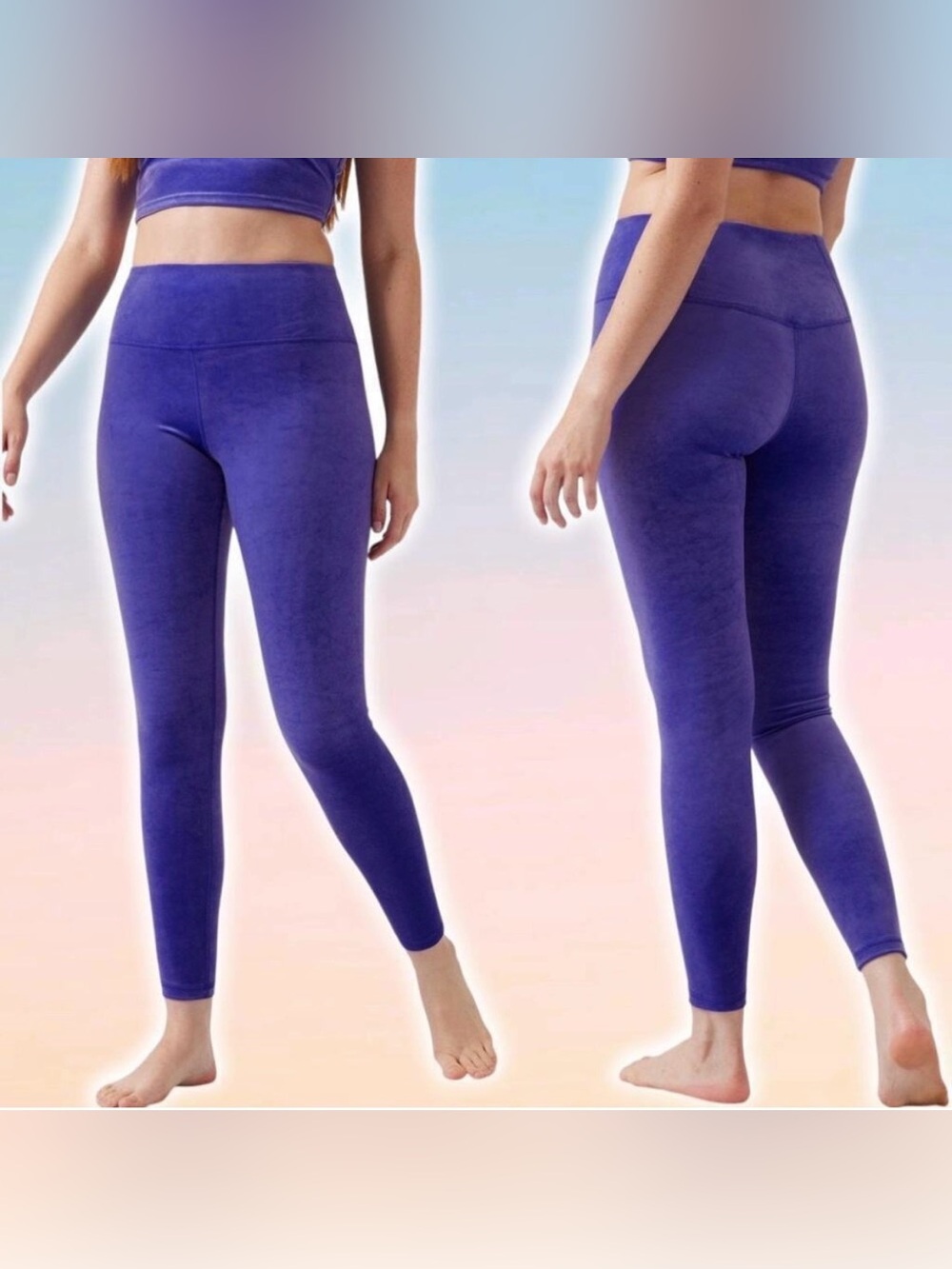 Athleta Elation Velvet Tight Purple / Blue Leggings Size Small Women’s